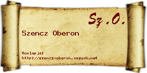 Szencz Oberon névjegykártya